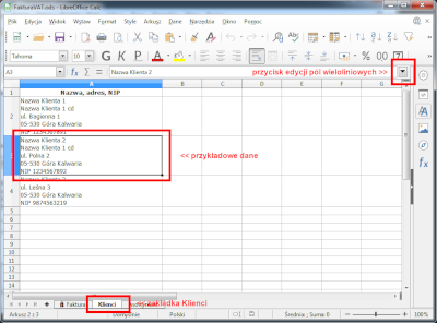 Wprowadzanie danych kontrahentów